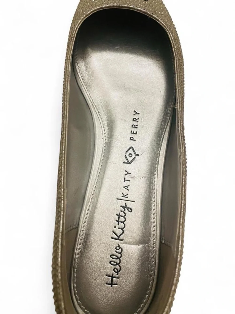 NWOB Katy Perry x Hello Kitty Crystal Ballet Flats Silver Rhinestone Shoes sz 9